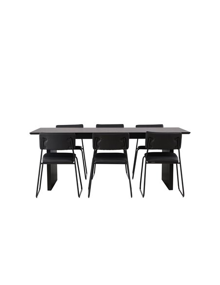 Matgrupp Vail med Kenth matstolar, 200 × 100 cm
