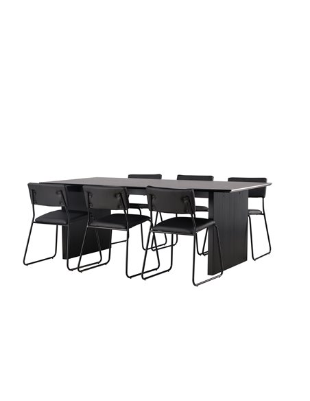 Matgrupp Vail med Kenth matstolar, 200 × 100 cm