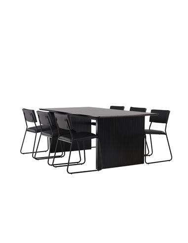 Matgrupp Vail med Kenth matstolar, 200 × 100 cm