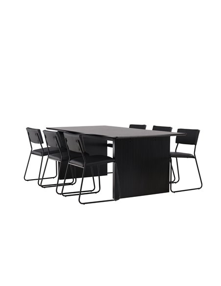 Matgrupp Vail med Kenth matstolar, 200 × 100 cm