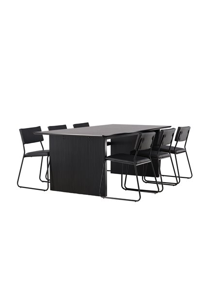 Matgrupp Vail med Kenth matstolar, 200 × 100 cm