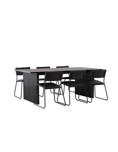 Matgrupp Vail med Kenth matstolar, 200 × 100 cm