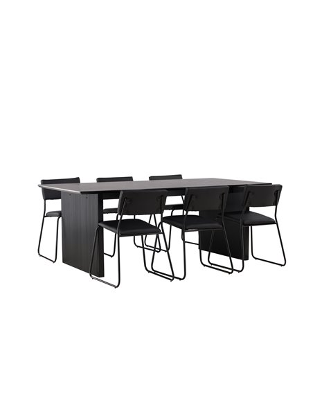 Matgrupp Vail med Kenth matstolar, 200 × 100 cm