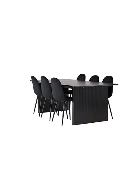 Matgrupp Vail med Polar matstolar, 200 × 100 cm