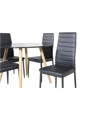 Matgrupp Plaza med Slim matstolar