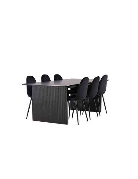 Matgrupp Vail med Polar matstolar, 200 × 100 cm