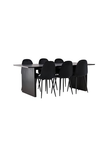 Matgrupp Vail med Polar matstolar, 200 × 100 cm