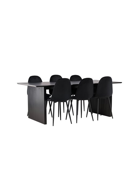 Matgrupp Vail med Polar matstolar, 200 × 100 cm