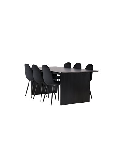 Matgrupp Vail med Polar matstolar, 200 × 100 cm