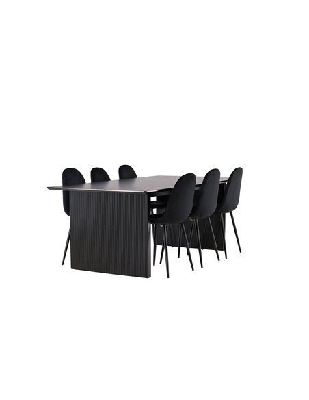 Matgrupp Vail med Polar matstolar, 200 × 100 cm