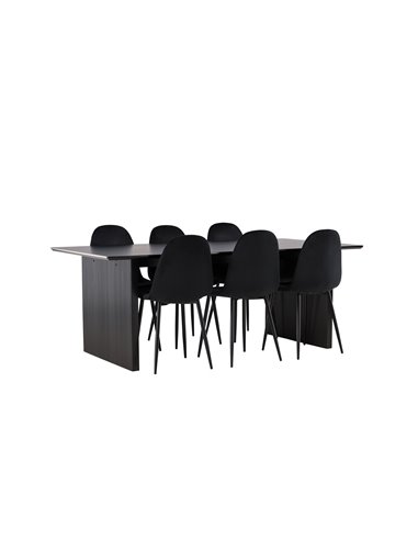 Matgrupp Vail med Polar matstolar, 200 × 100 cm
