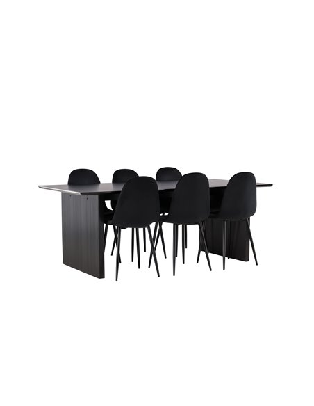 Matgrupp Vail med Polar matstolar, 200 × 100 cm