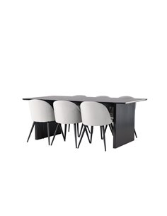 Matgrupp Vail med Velvet matstolar, 200 × 100 cm 2