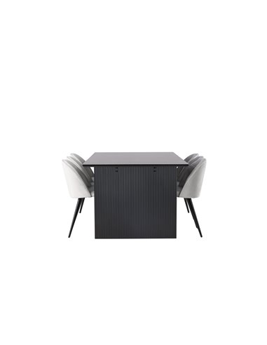 Matgrupp Vail med Velvet matstolar, 200 × 100 cm