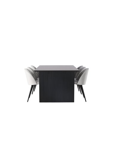 Matgrupp Vail med Velvet matstolar, 200 × 100 cm