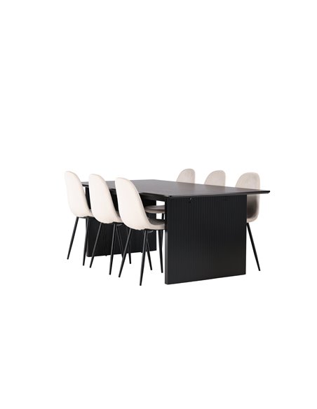 Matgrupp Vail med Polar matstolar, 200 × 100 cm