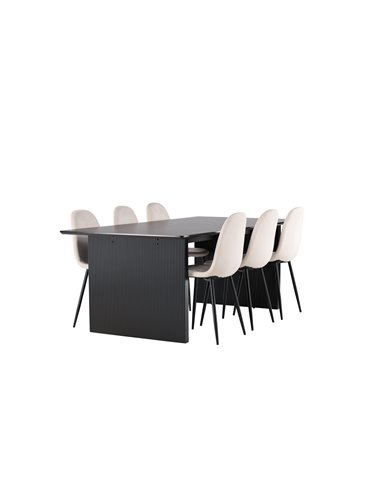 Matgrupp Vail med Polar matstolar, 200 × 100 cm
