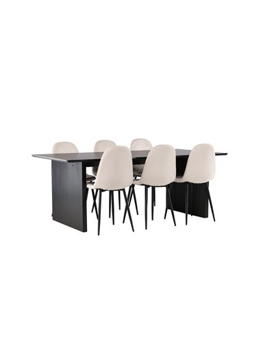 Matgrupp Vail med Polar matstolar, 200 × 100 cm