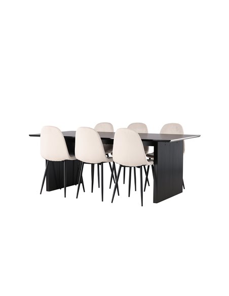 Matgrupp Vail med Polar matstolar, 200 × 100 cm