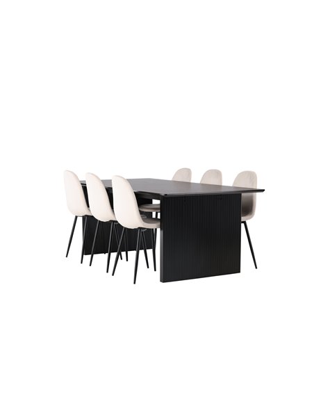 Matgrupp Vail med Polar matstolar, 200 × 100 cm