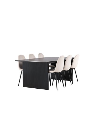 Matgrupp Vail med Polar matstolar, 200 × 100 cm