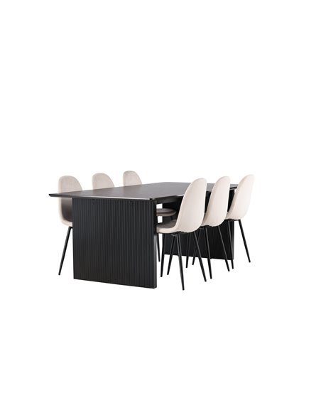 Matgrupp Vail med Polar matstolar, 200 × 100 cm