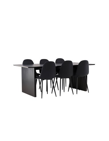 Matgrupp Vail med Polar matstolar, 200 × 100 cm