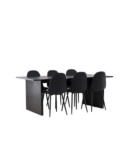 Matgrupp Vail med Polar matstolar, 200 × 100 cm