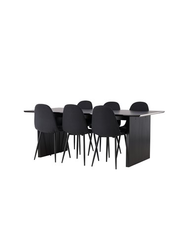 Matgrupp Vail med Polar matstolar, 200 × 100 cm