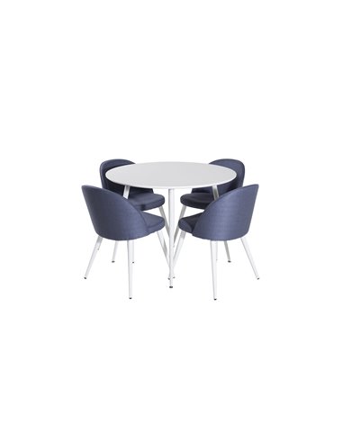 Matgrupp Plaza med Velvet matstolar