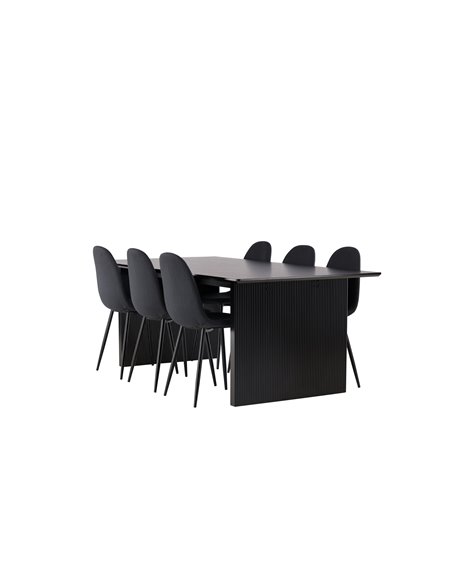 Matgrupp Vail med Polar matstolar, 200 × 100 cm