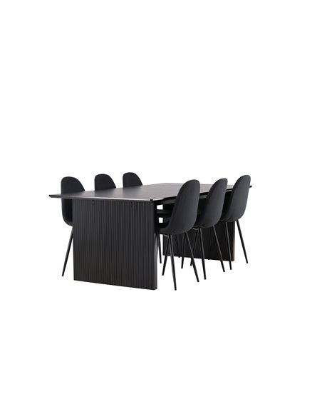Matgrupp Vail med Polar matstolar, 200 × 100 cm