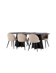 Matgrupp Bootcut med Velvet matstolar, 230 × 115 cm 2