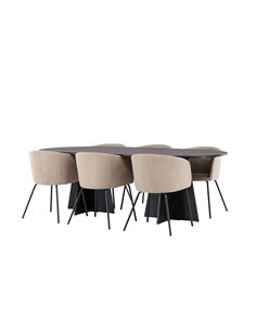 Matgrupp Bootcut med Berit matstolar, 230 × 115 cm 2