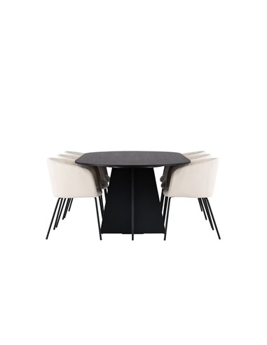 Matgrupp Bootcut med Berit matstolar, 230 × 115 cm