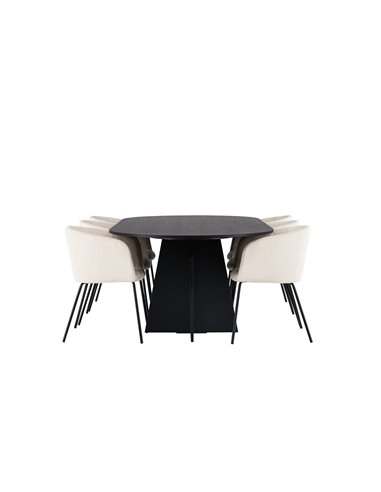Matgrupp Bootcut med Berit matstolar, 230 × 115 cm