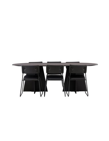 Matgrupp Bootcut med Kenth matstolar, 230 × 115 cm