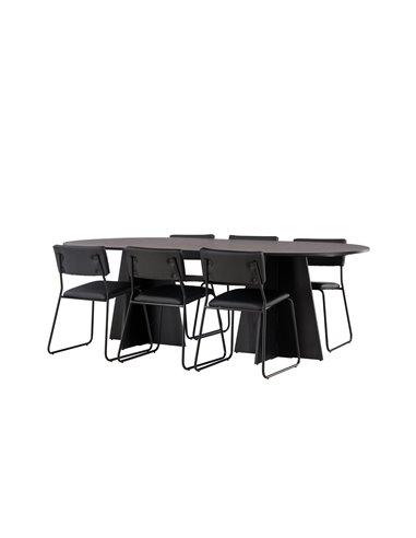 Matgrupp Bootcut med Kenth matstolar, 230 × 115 cm