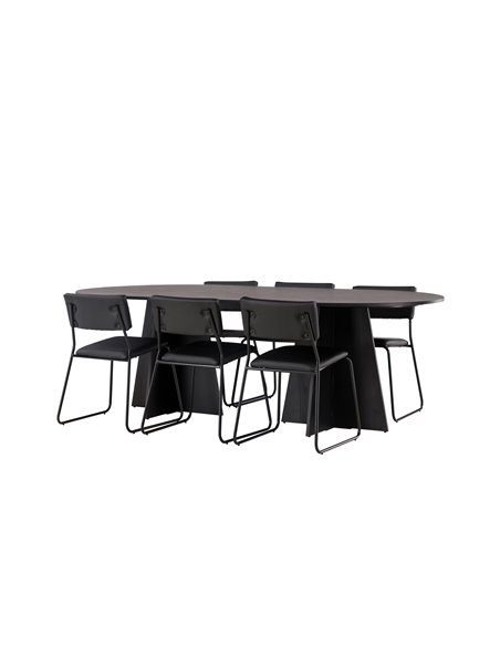Matgrupp Bootcut med Kenth matstolar, 230 × 115 cm