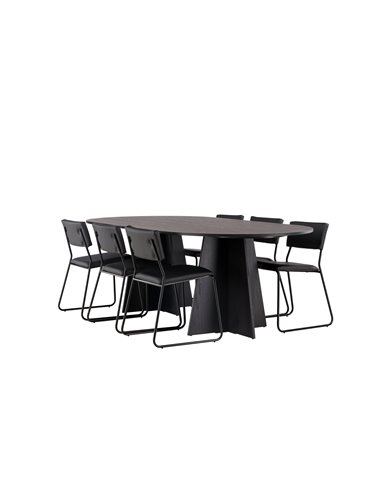 Matgrupp Bootcut med Kenth matstolar, 230 × 115 cm