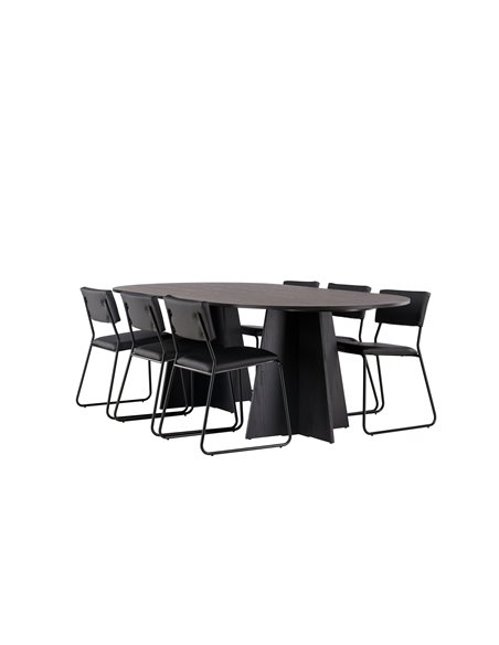Matgrupp Bootcut med Kenth matstolar, 230 × 115 cm