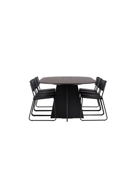 Matgrupp Bootcut med Kenth matstolar, 230 × 115 cm