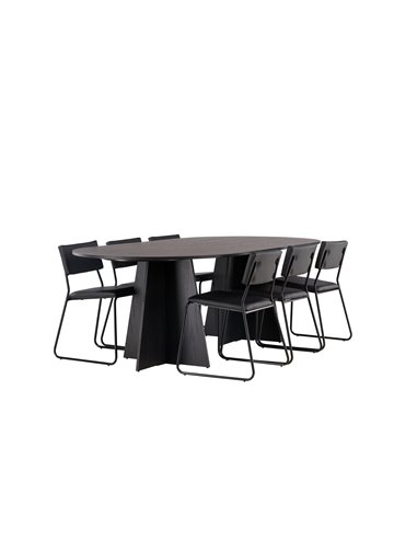 Matgrupp Bootcut med Kenth matstolar, 230 × 115 cm