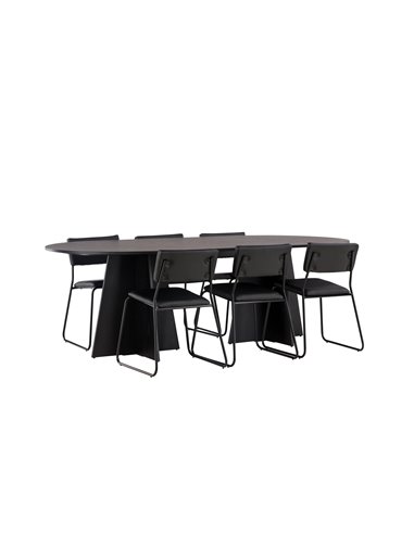 Matgrupp Bootcut med Kenth matstolar, 230 × 115 cm