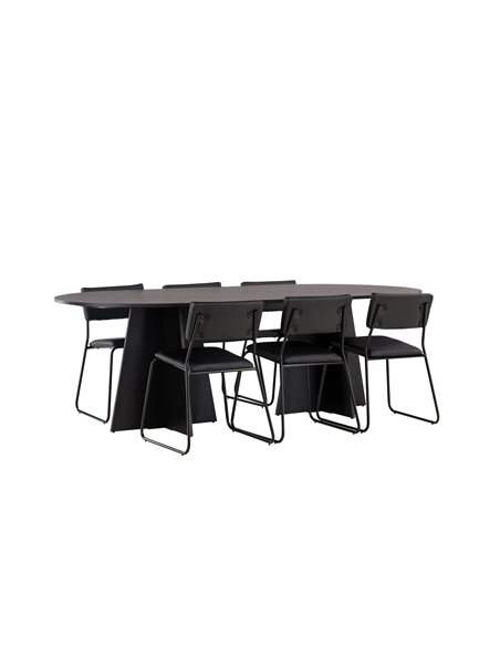 Matgrupp Bootcut med Kenth matstolar, 230 × 115 cm