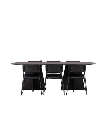 Matgrupp Bootcut med Kenth matstolar, 230 × 115 cm