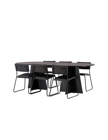 Matgrupp Bootcut med Kenth matstolar, 230 × 115 cm