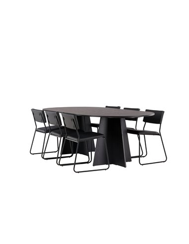 Matgrupp Bootcut med Kenth matstolar, 230 × 115 cm