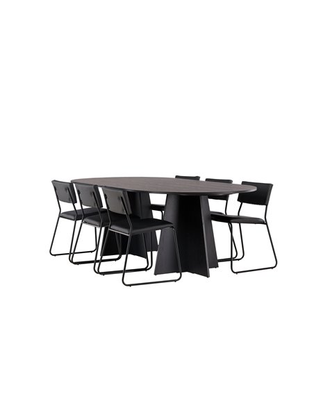 Matgrupp Bootcut med Kenth matstolar, 230 × 115 cm