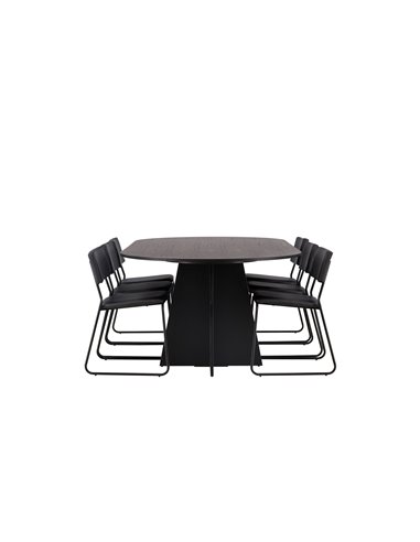 Matgrupp Bootcut med Kenth matstolar, 230 × 115 cm